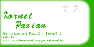 kornel paxian business card